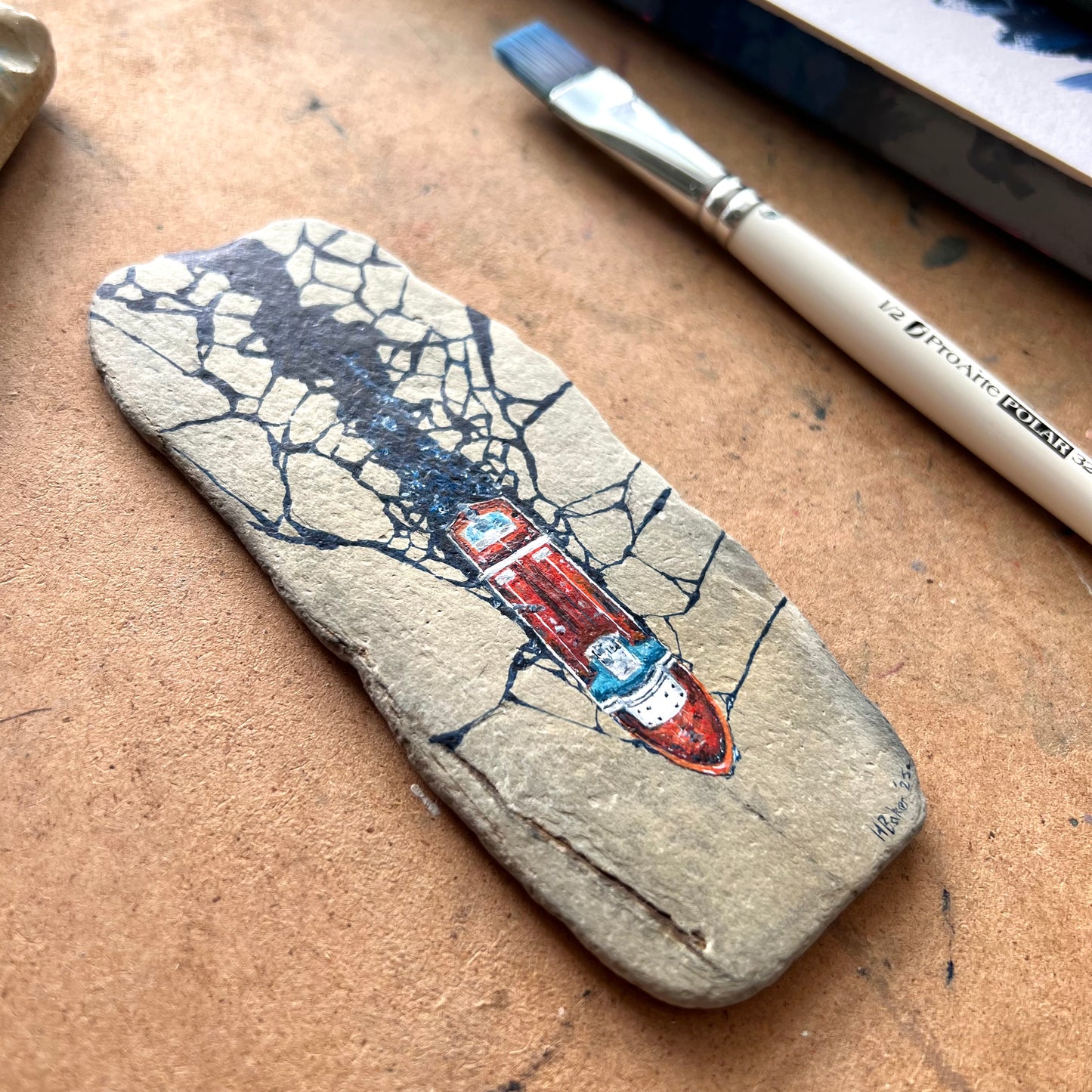 “I Can’t Get Over You” Acrylic Original on stone