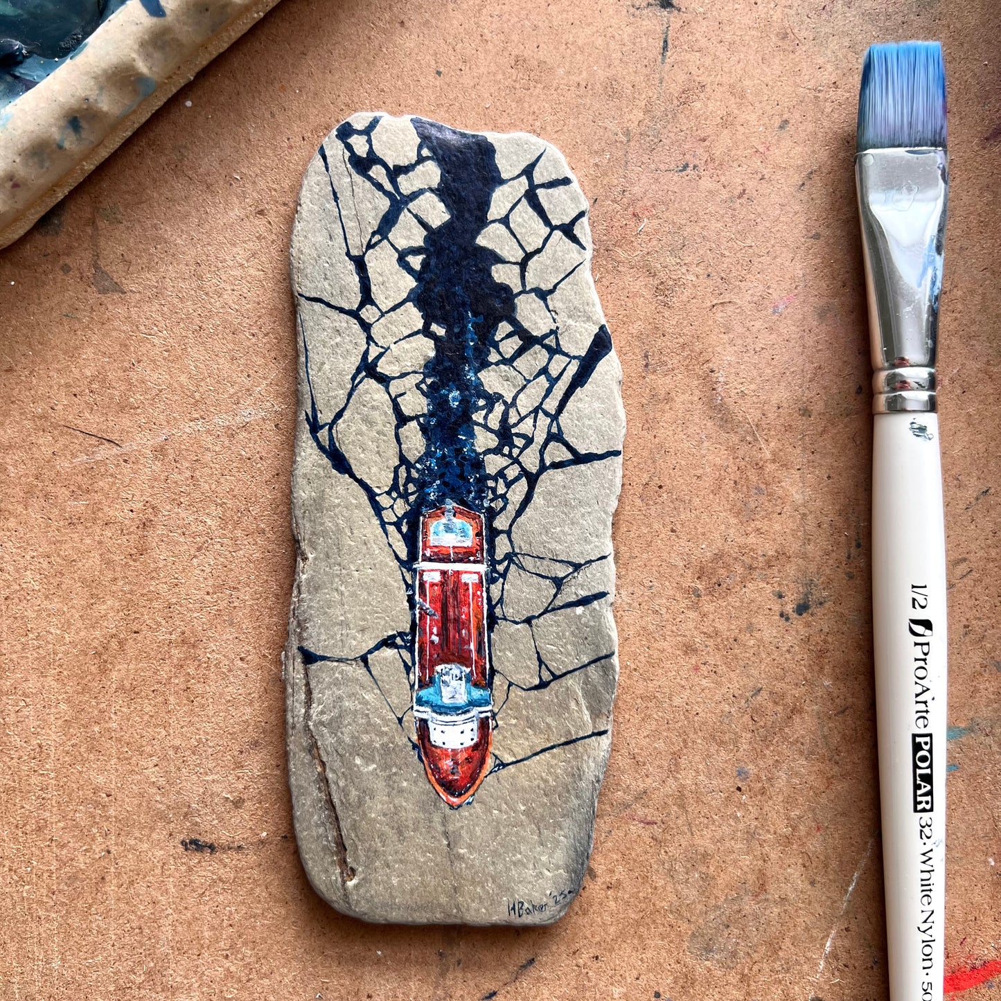 “I Can’t Get Over You” Acrylic Original on stone