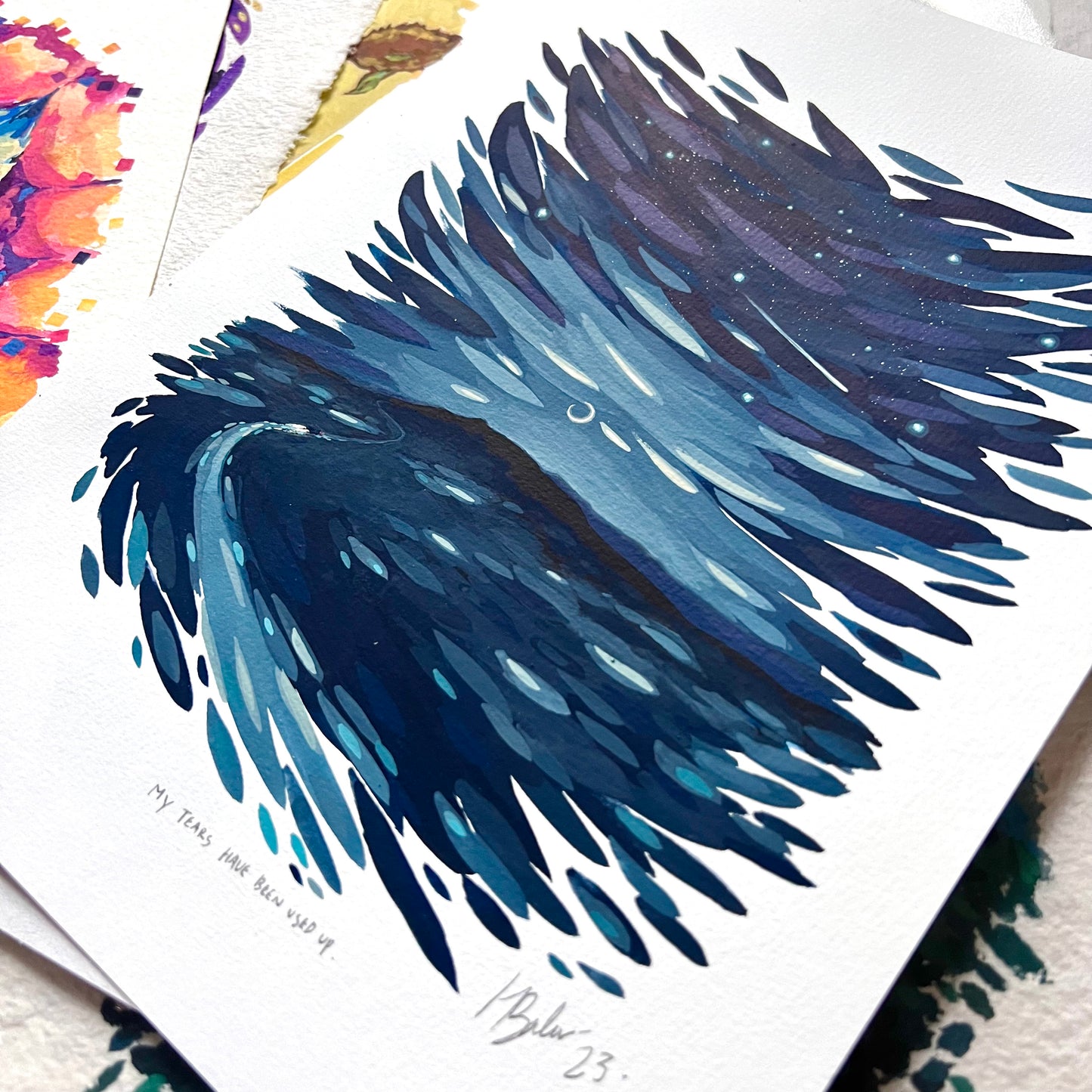 "My Tears Have Been Used Up" (2023) Gouache Original