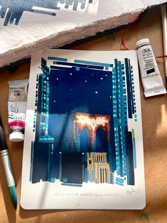 “I'm in love with something slowly killing me" (2025) Original Painting